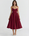 Adeline | Corset Bodice Tulle Midi Dress