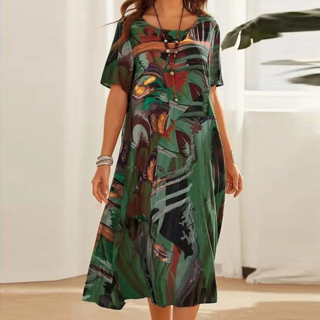 Elin | Relaxed Floral Print Midi Dress