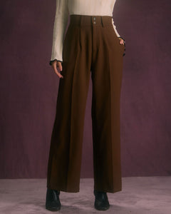 Wren | High-Waist Button-Front Straight Pants