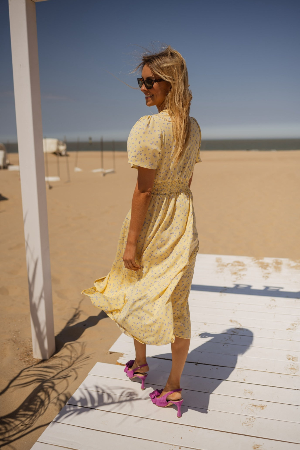 Fern | Floral Print V-Neck Midi Dress