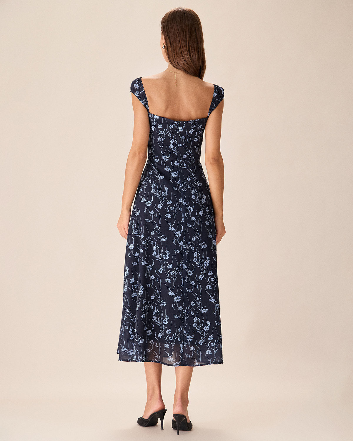 Margot | Floral Sweetheart Midi Dress