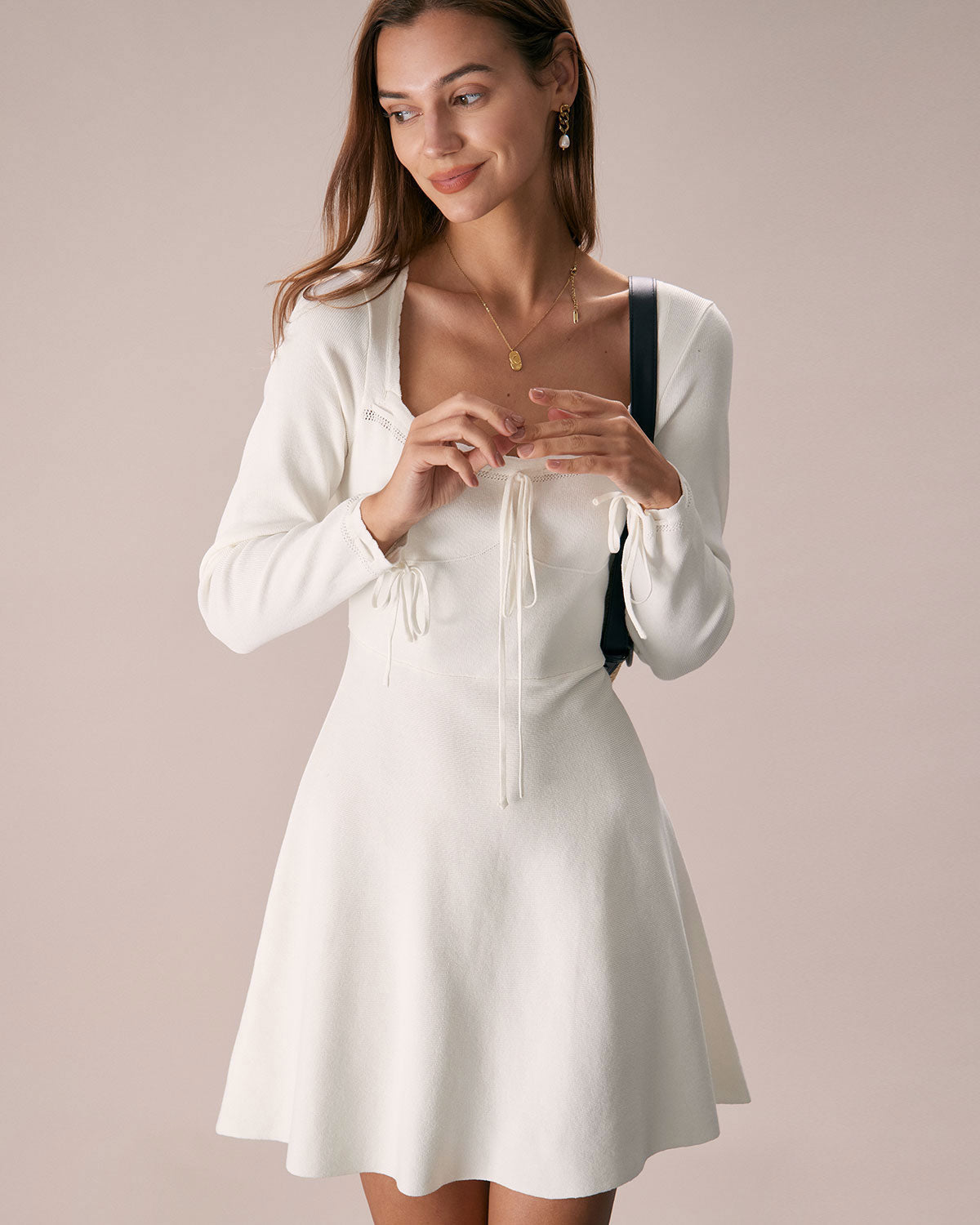 Fleur | Square Neck Knit Mini Dress