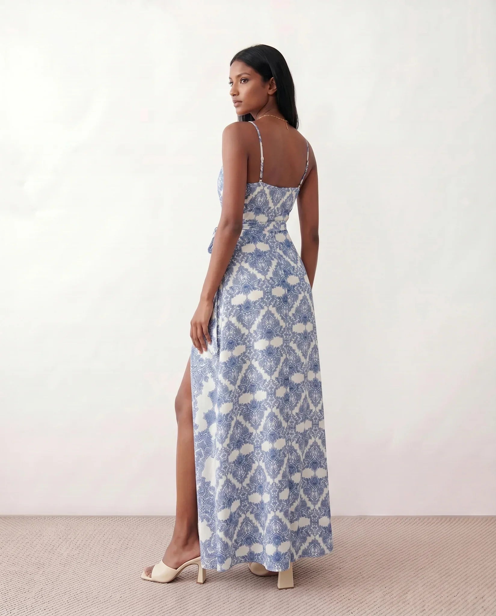 Camille | Spaghetti Strap Front Slit Maxi Dress
