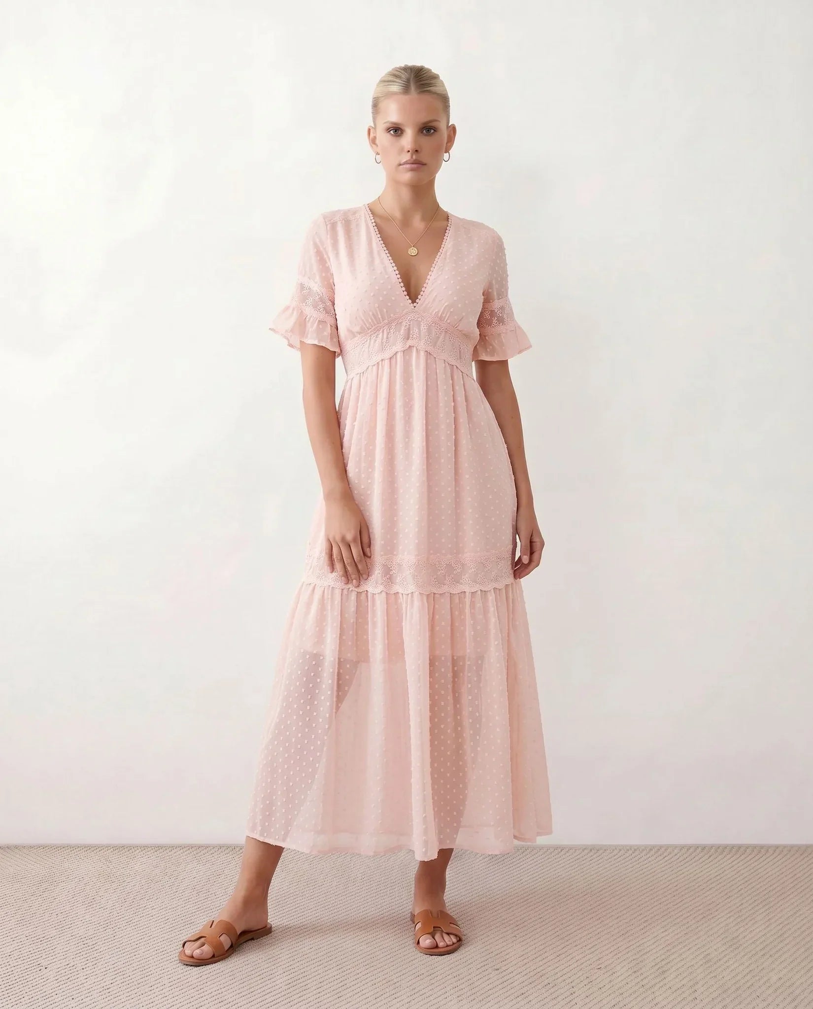 Vera | Polka Dot Empire Waist Maxi Dress