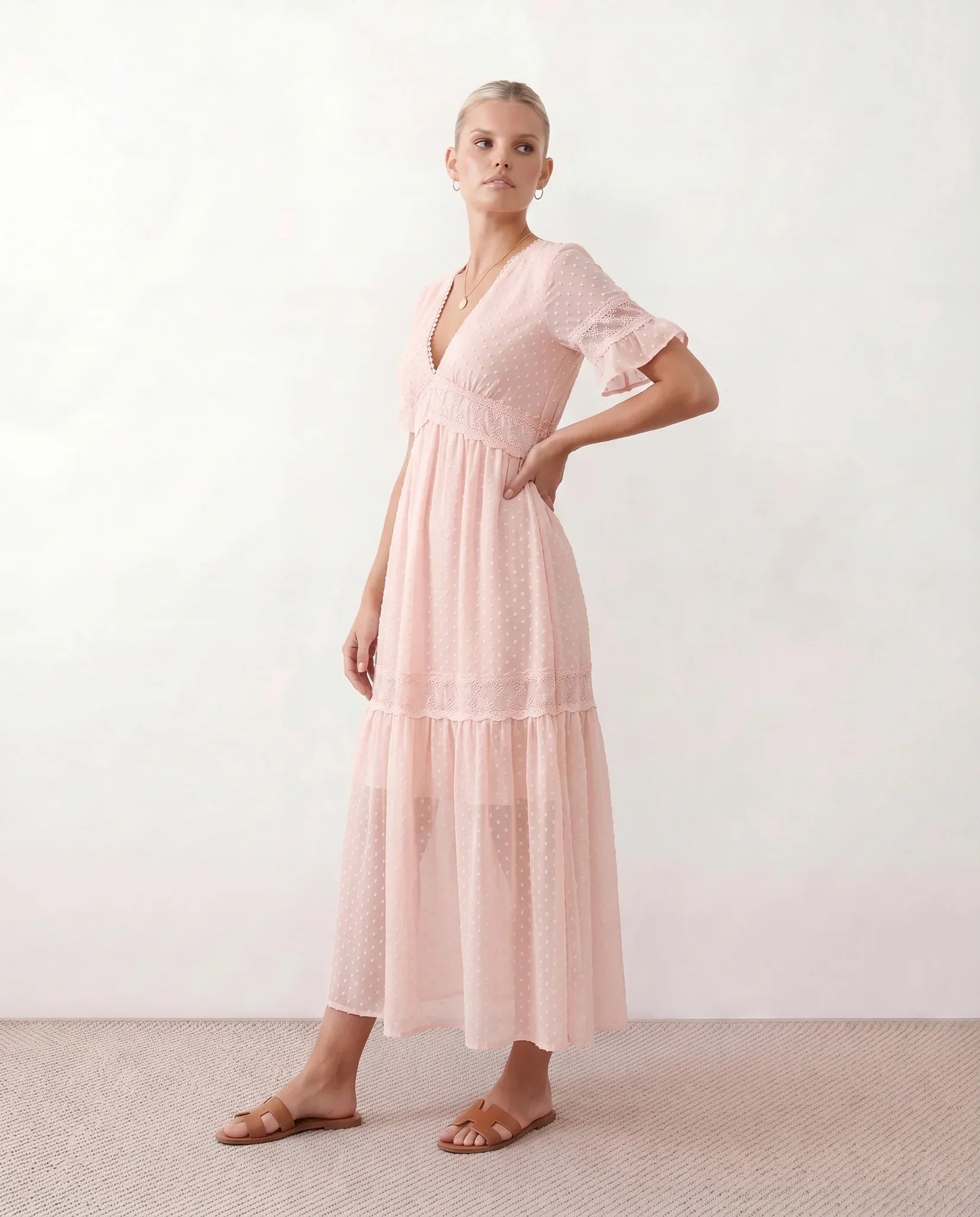 Vera | Polka Dot Empire Waist Maxi Dress