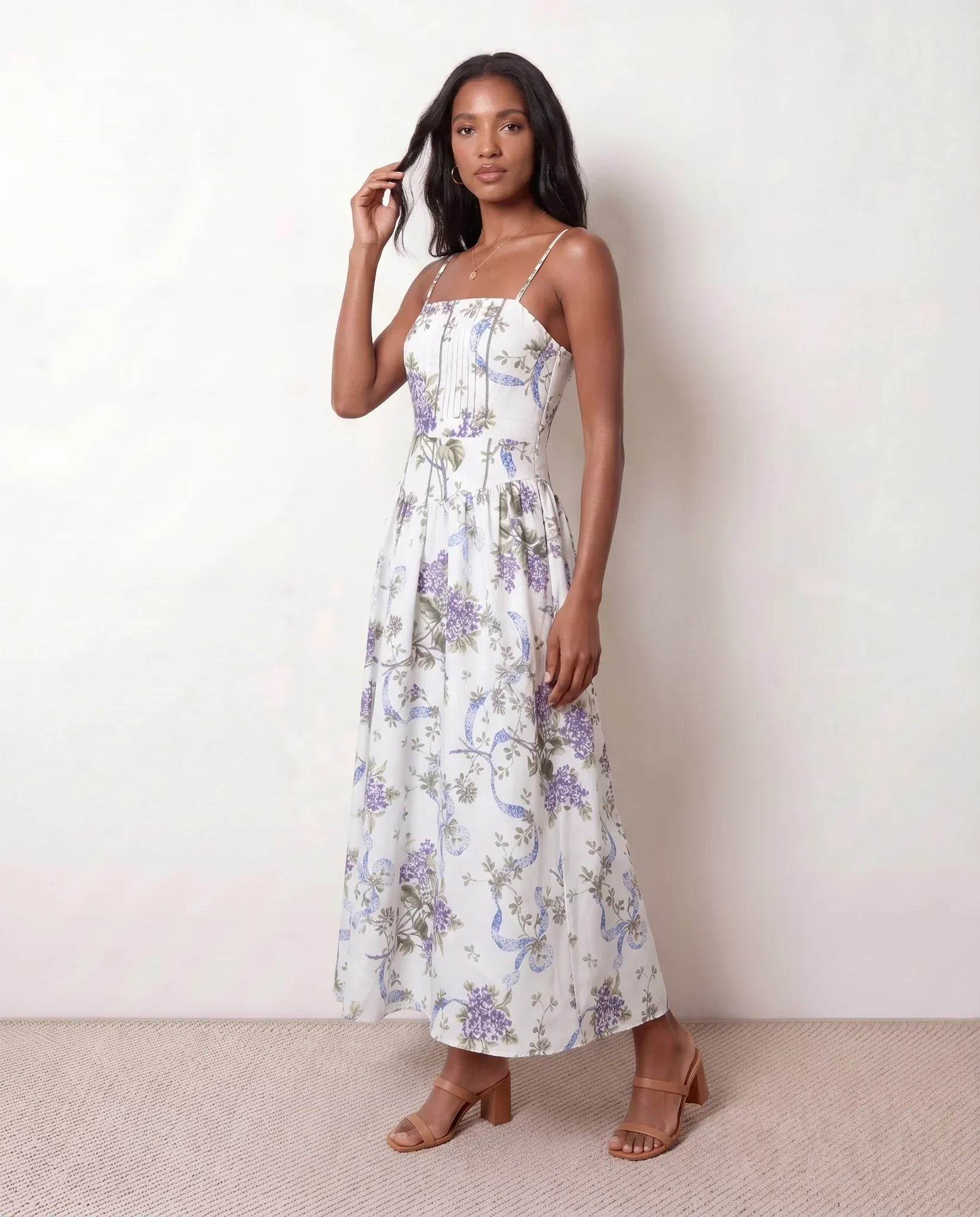 Orla | Pleated Spaghetti Strap Maxi Dress