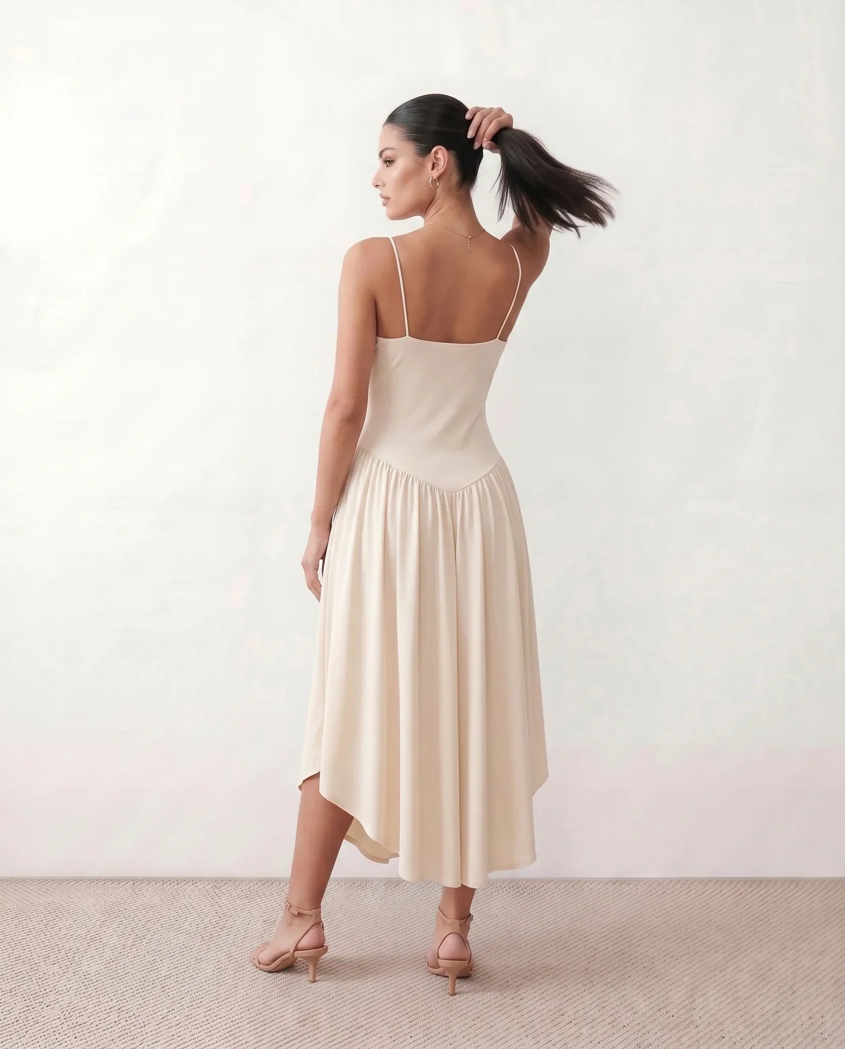 Soraya | Spaghetti Strap Low Back Midi Dress