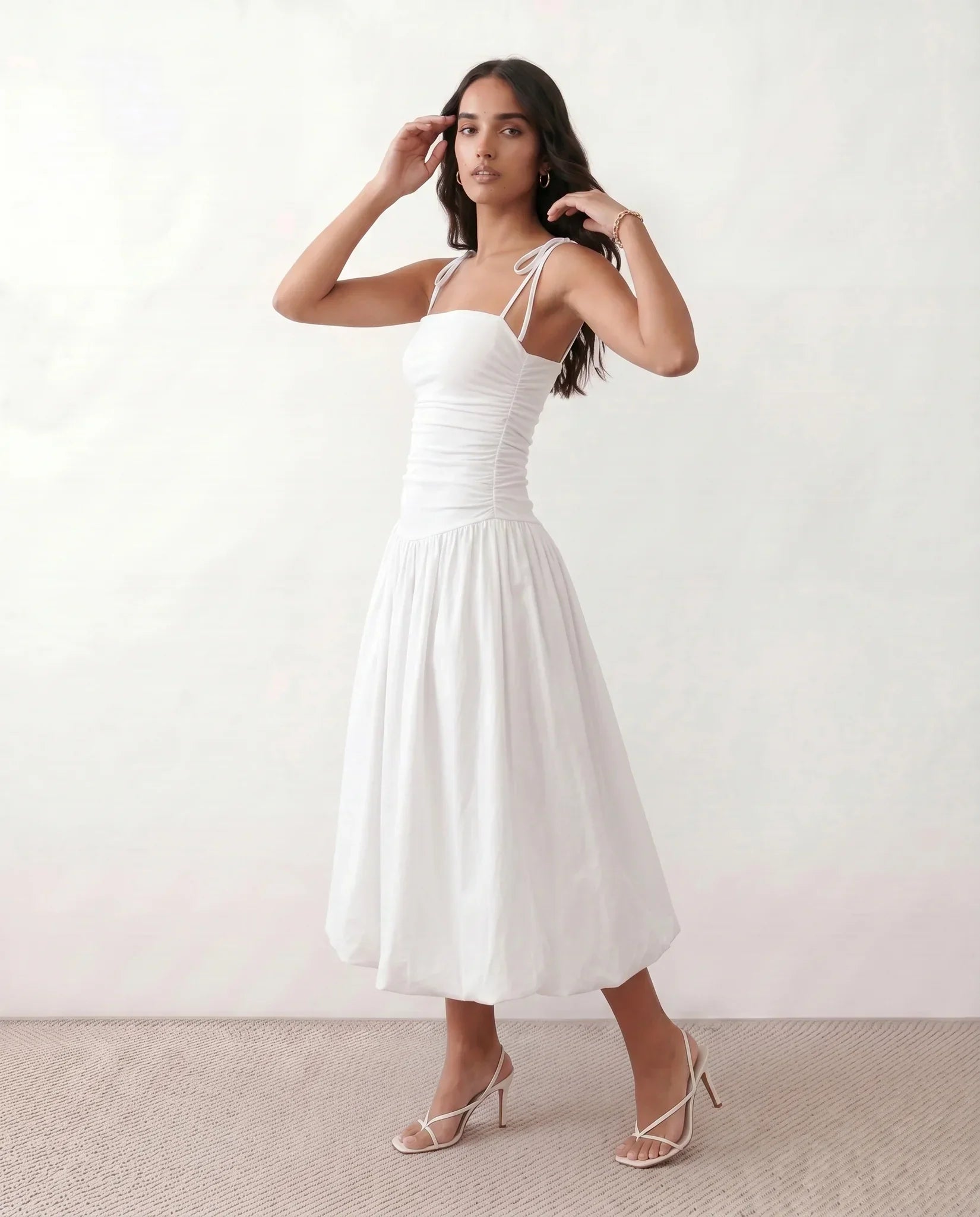 Mabel | Spaghetti Strap Low Back Midi Dress