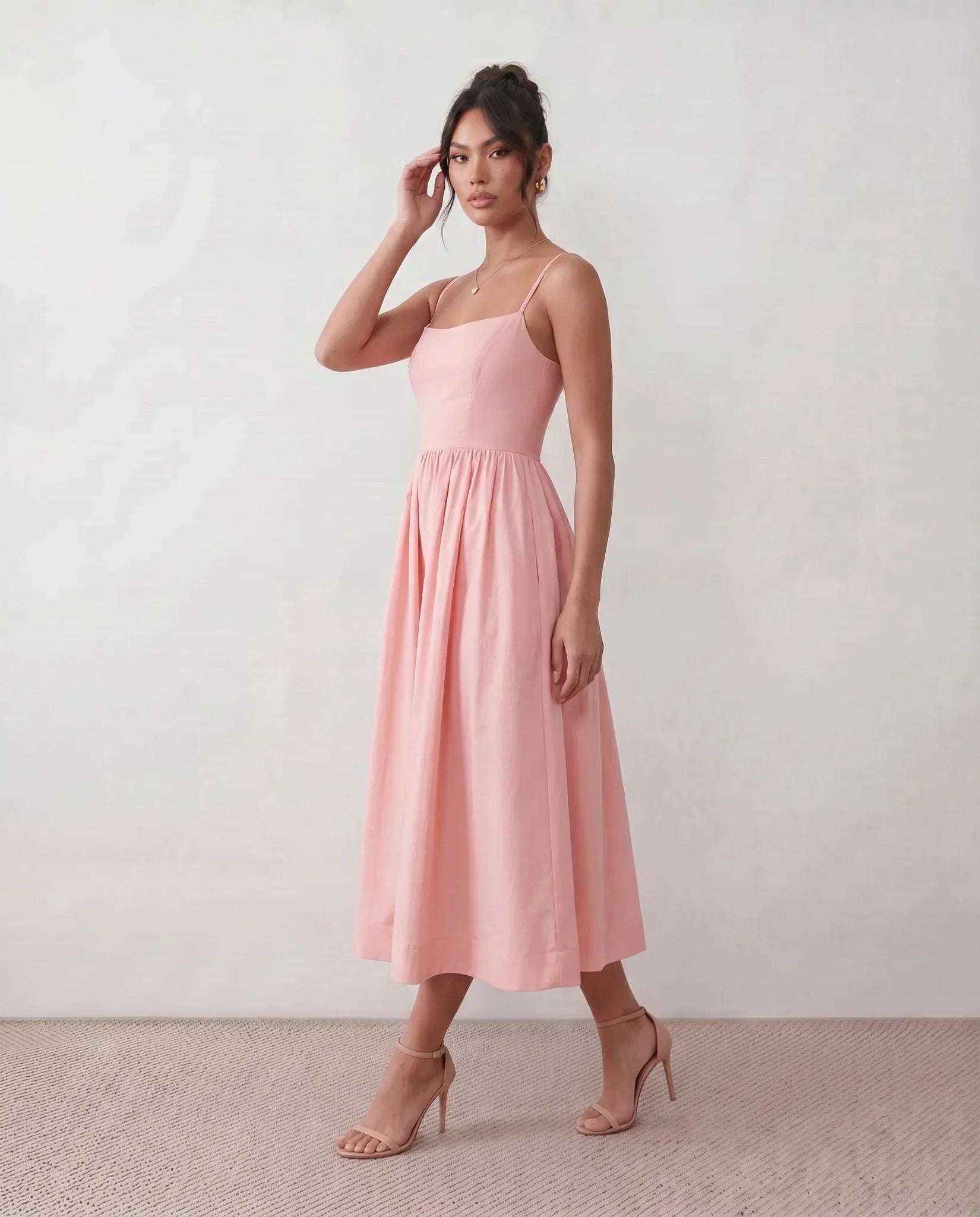 Layla | Spaghetti Strap Low Back Midi Dress