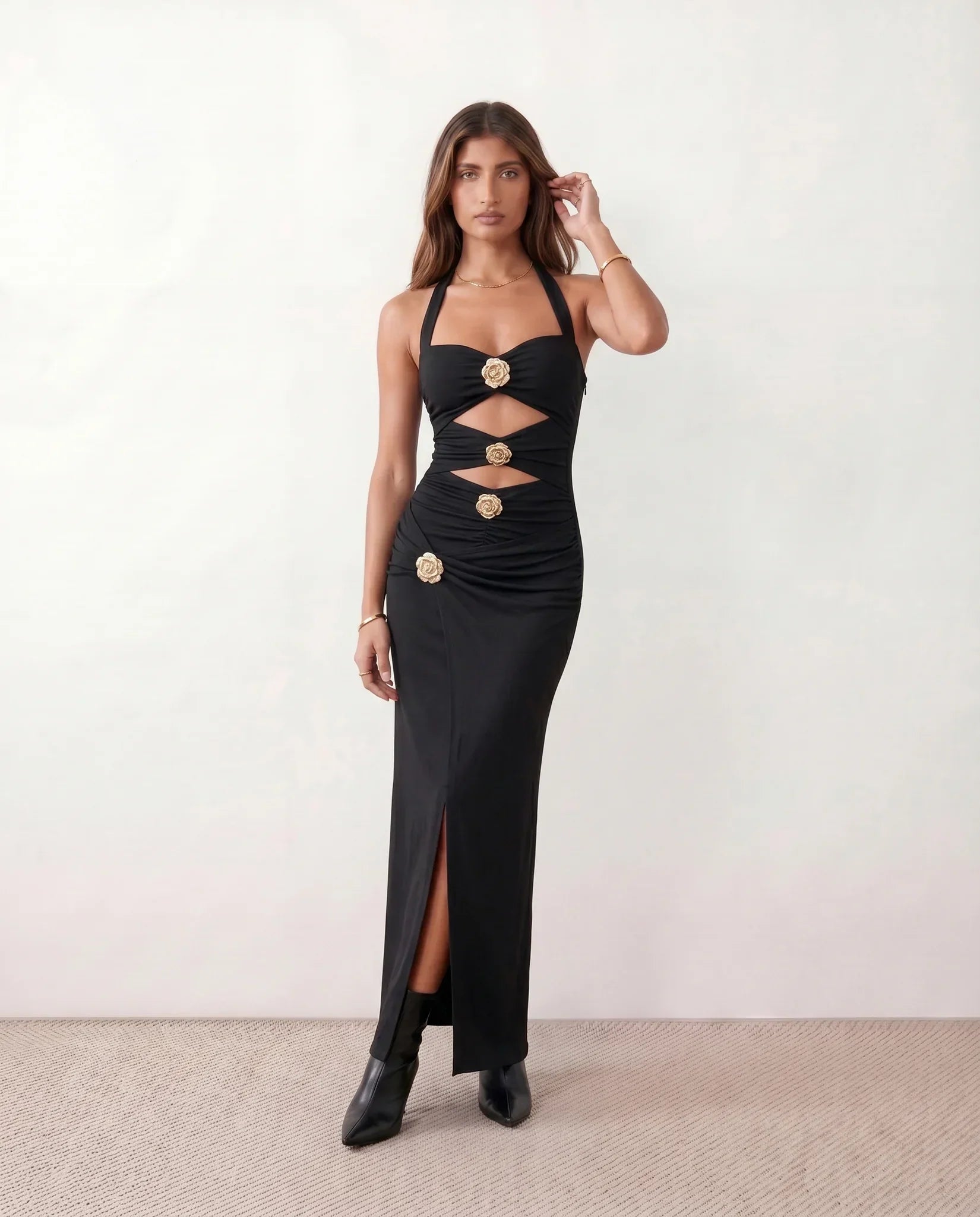 Priya | Halter Sweetheart Maxi Dress