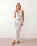 Beatrix | Halter Neck Crochet Maxi Dress
