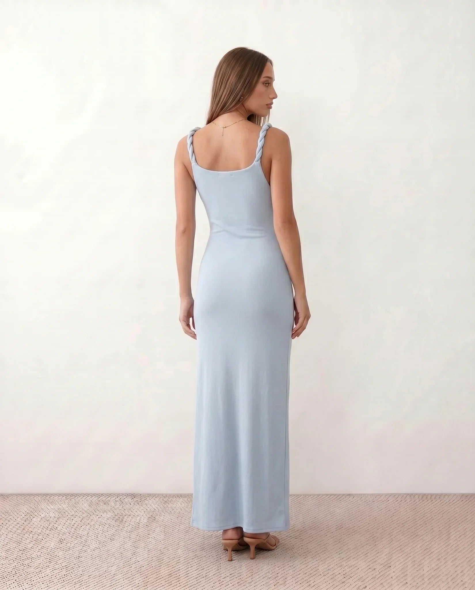 Mireille | Ribbed Spaghetti Strap Maxi Dress