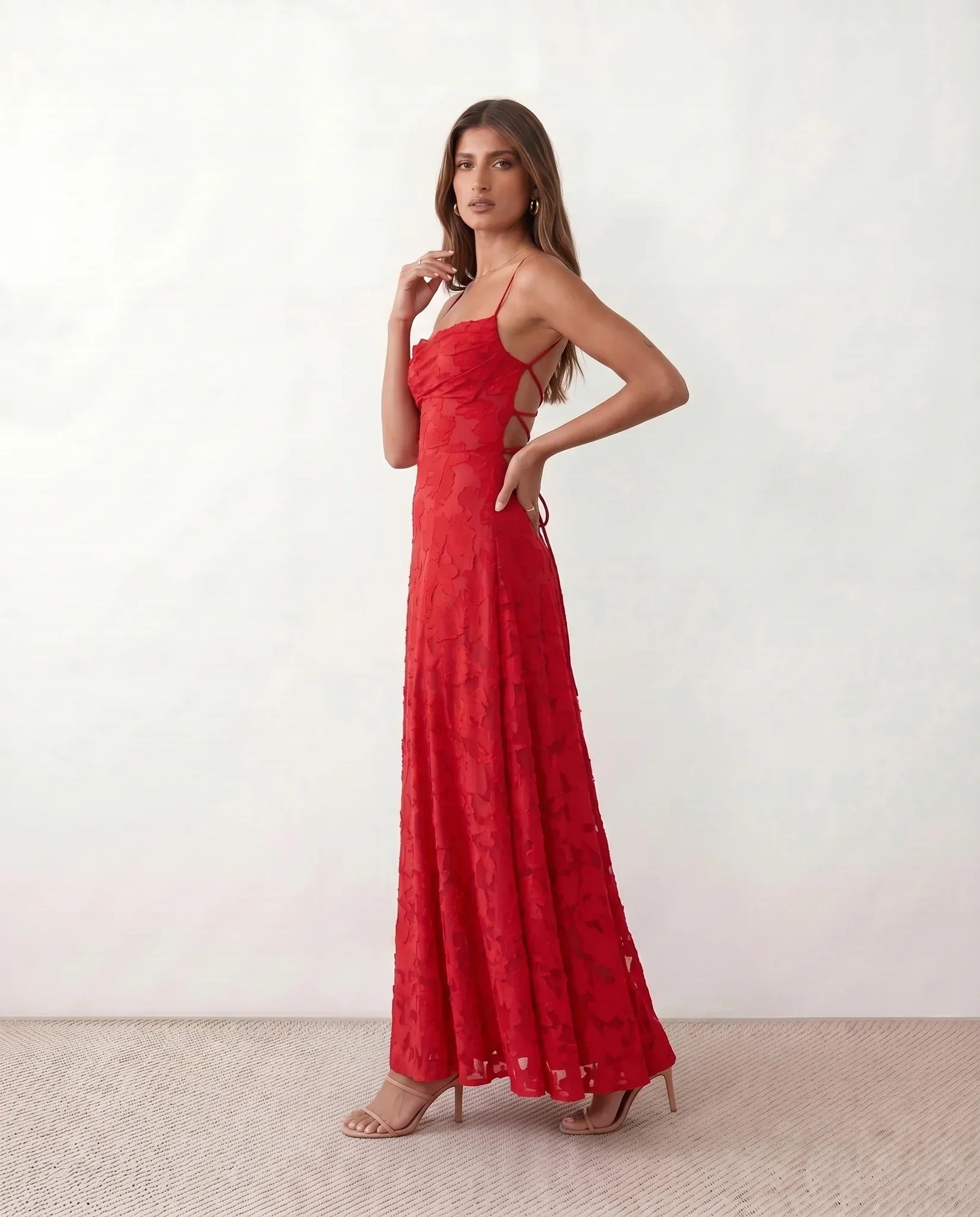 Liv | Mermaid Spaghetti Strap Wedding Guest Maxi Dress