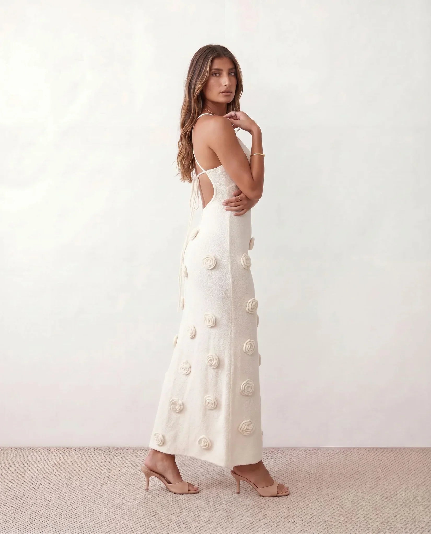 Justine | Spaghetti Strap Open Back Maxi Dress