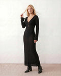 Una | Plunge Neck Crochet Maxi Dress