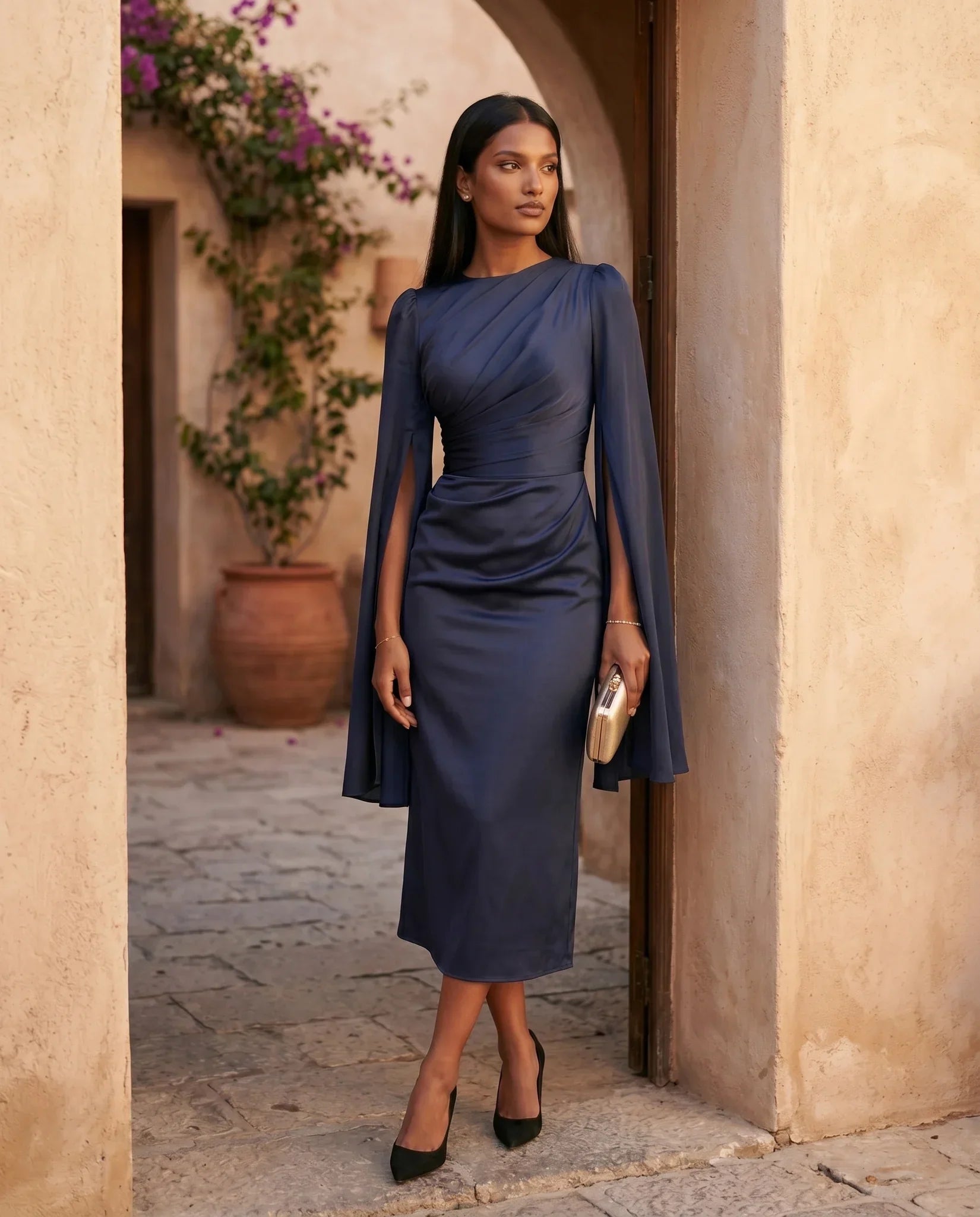 Elin | Lace-Up Mermaid Maxi Dress