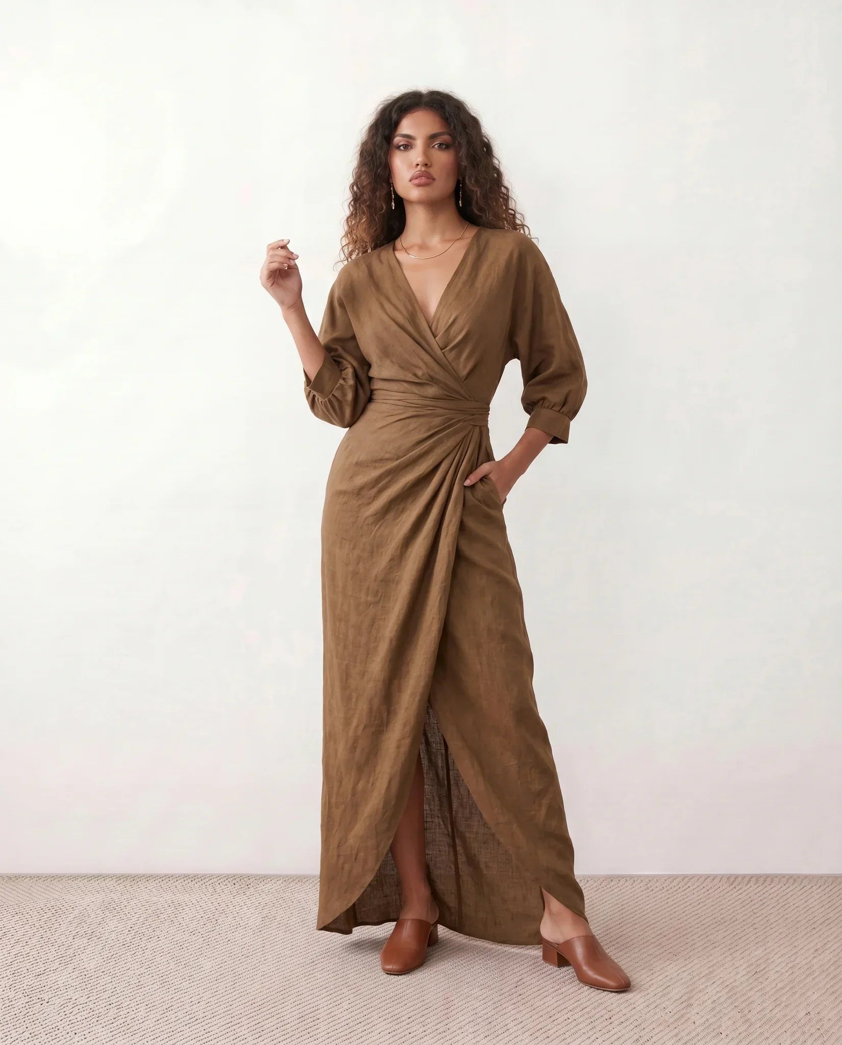 Tamsin | Tie-Back Wrap Maxi Dress