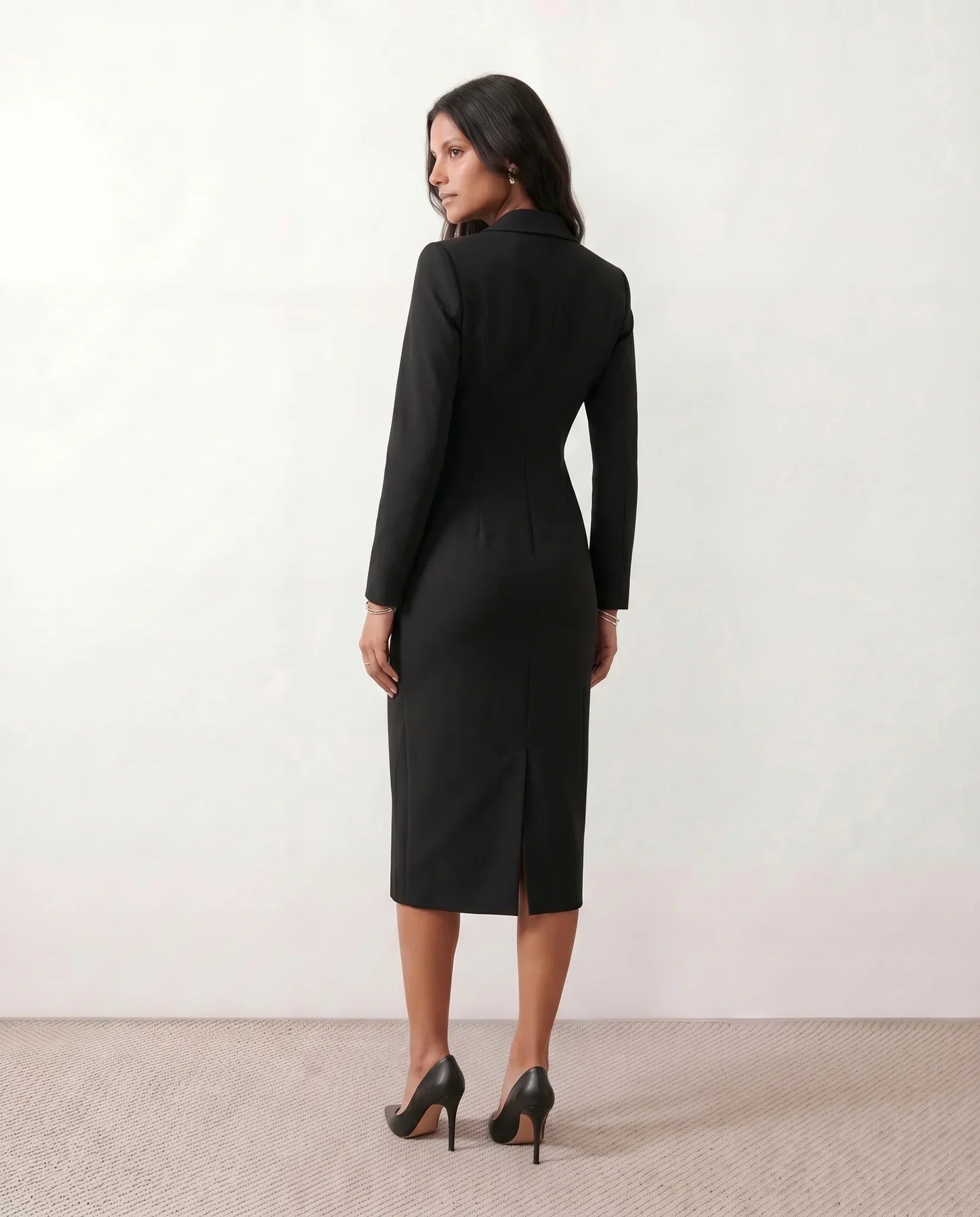 Kaylee | Front Slit Wedding Guest Midi Dress