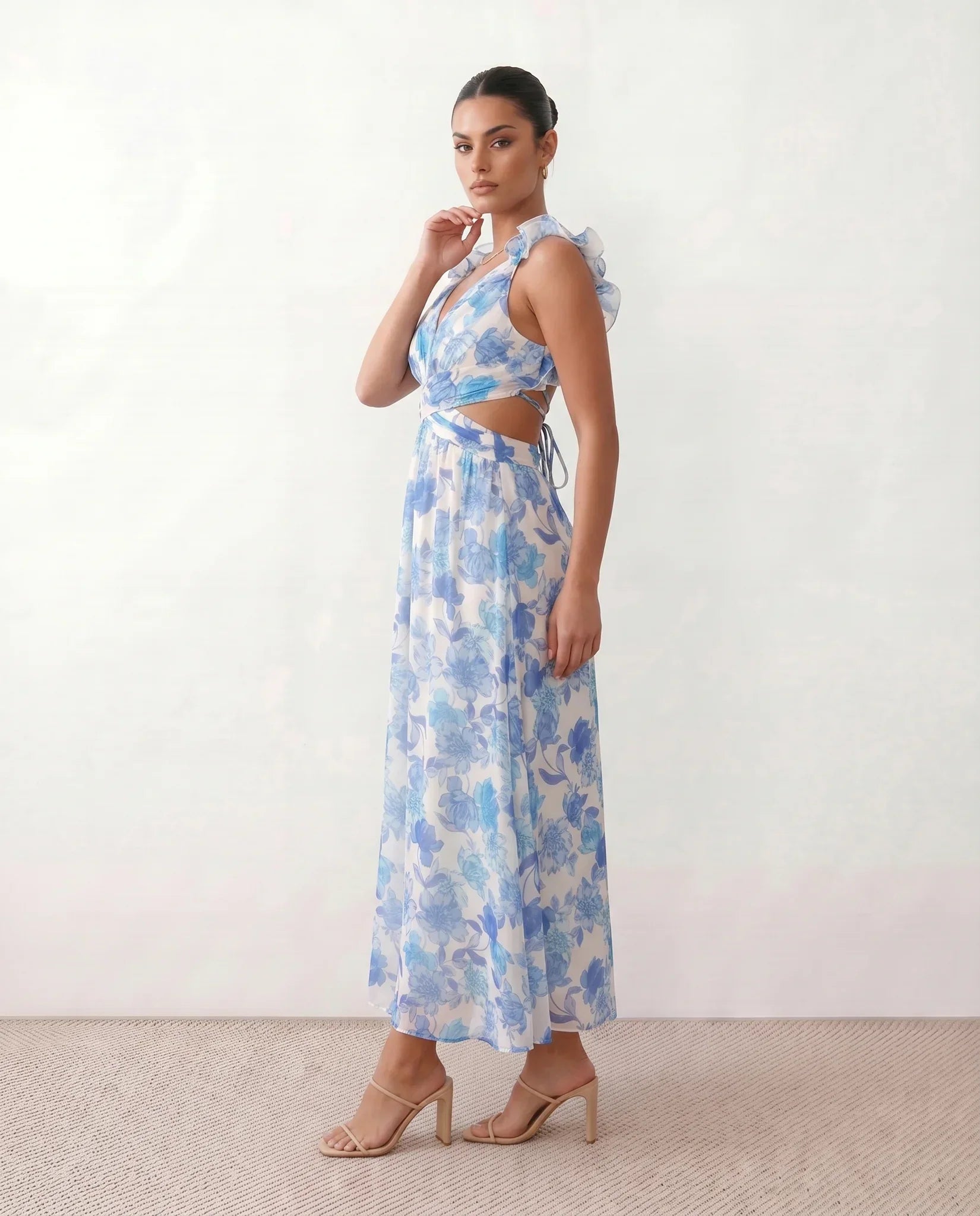 Giedre | Lace-Up A-Line Midi Dress