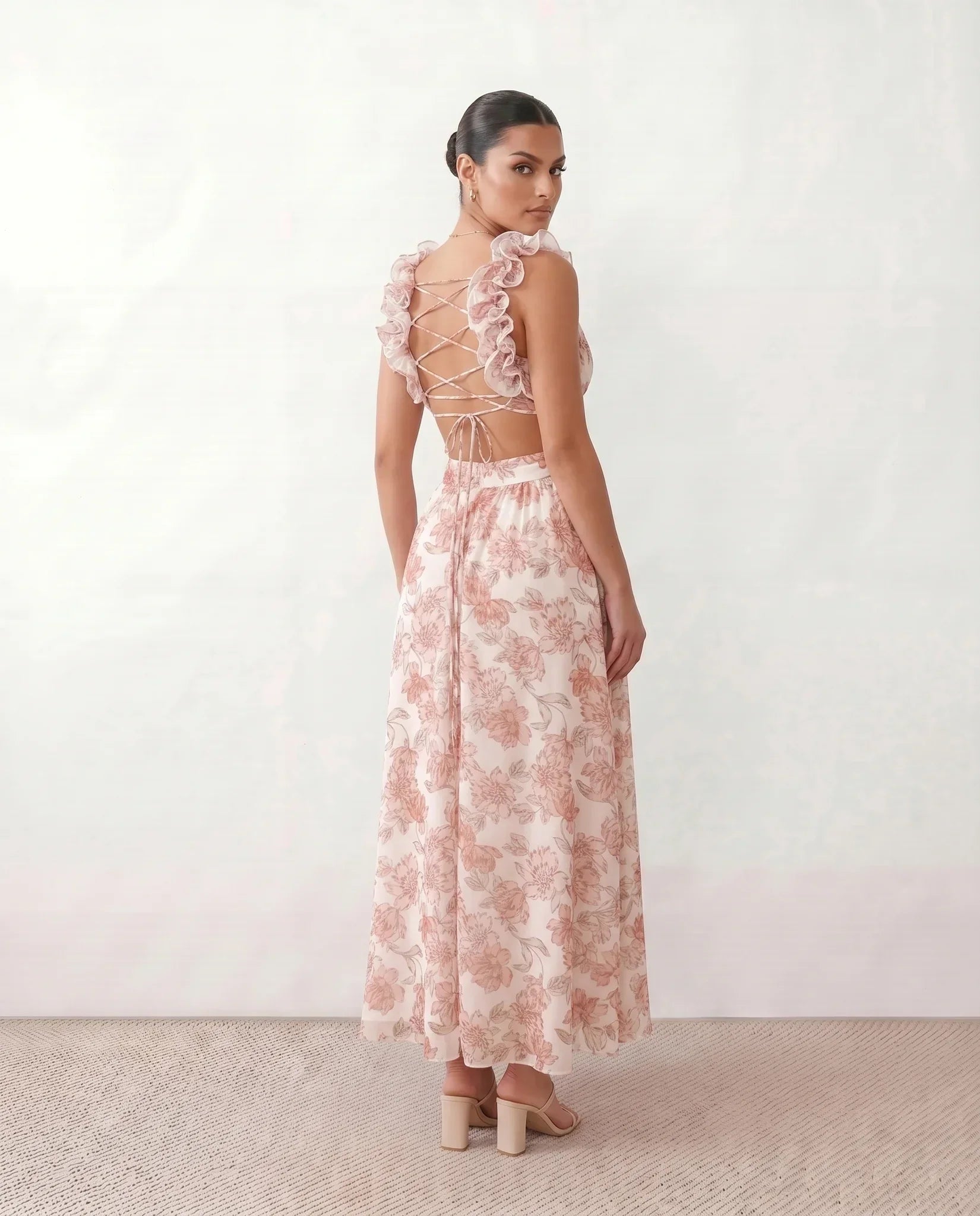 Giedre | Lace-Up A-Line Midi Dress
