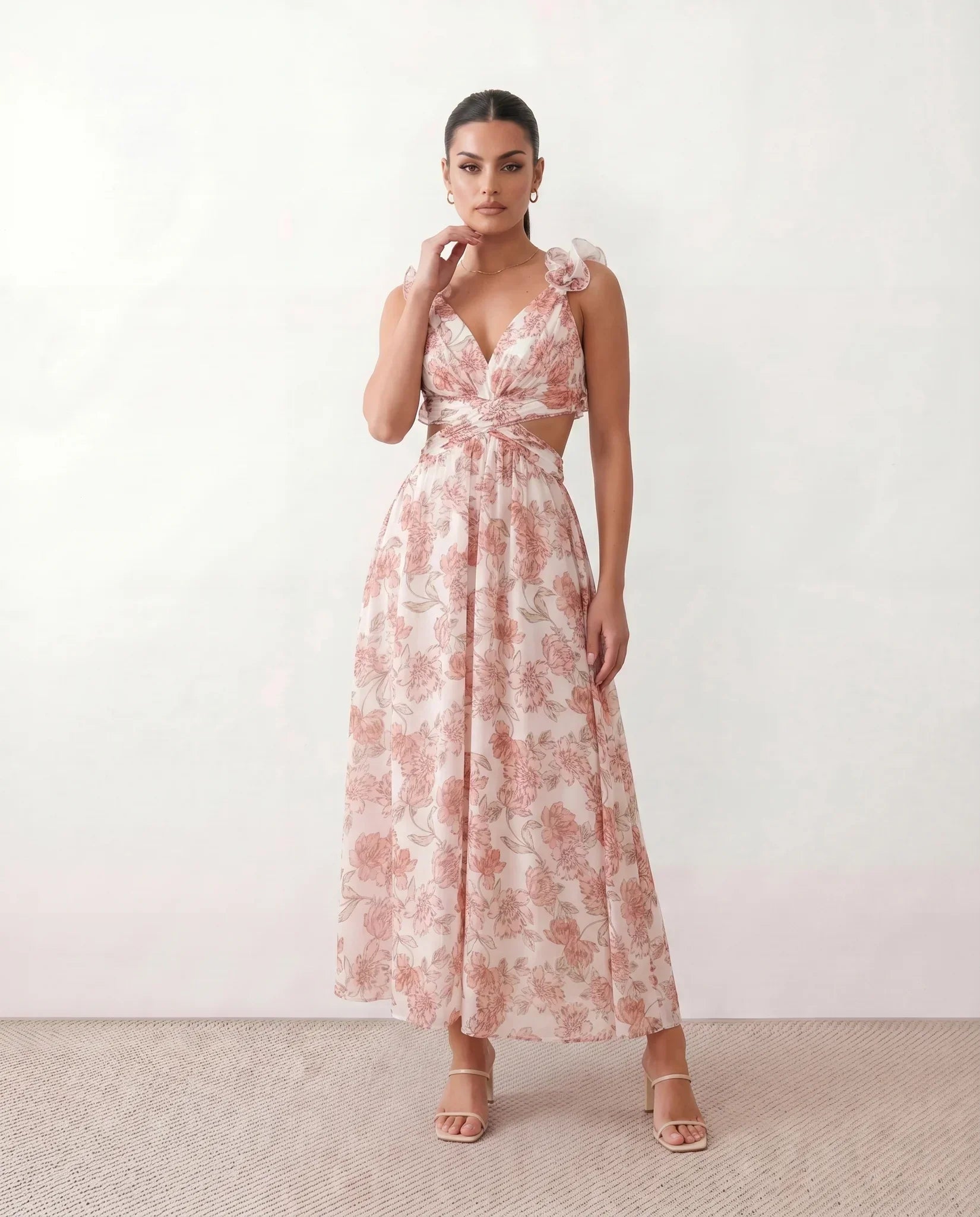 Giedre | Lace-Up A-Line Midi Dress