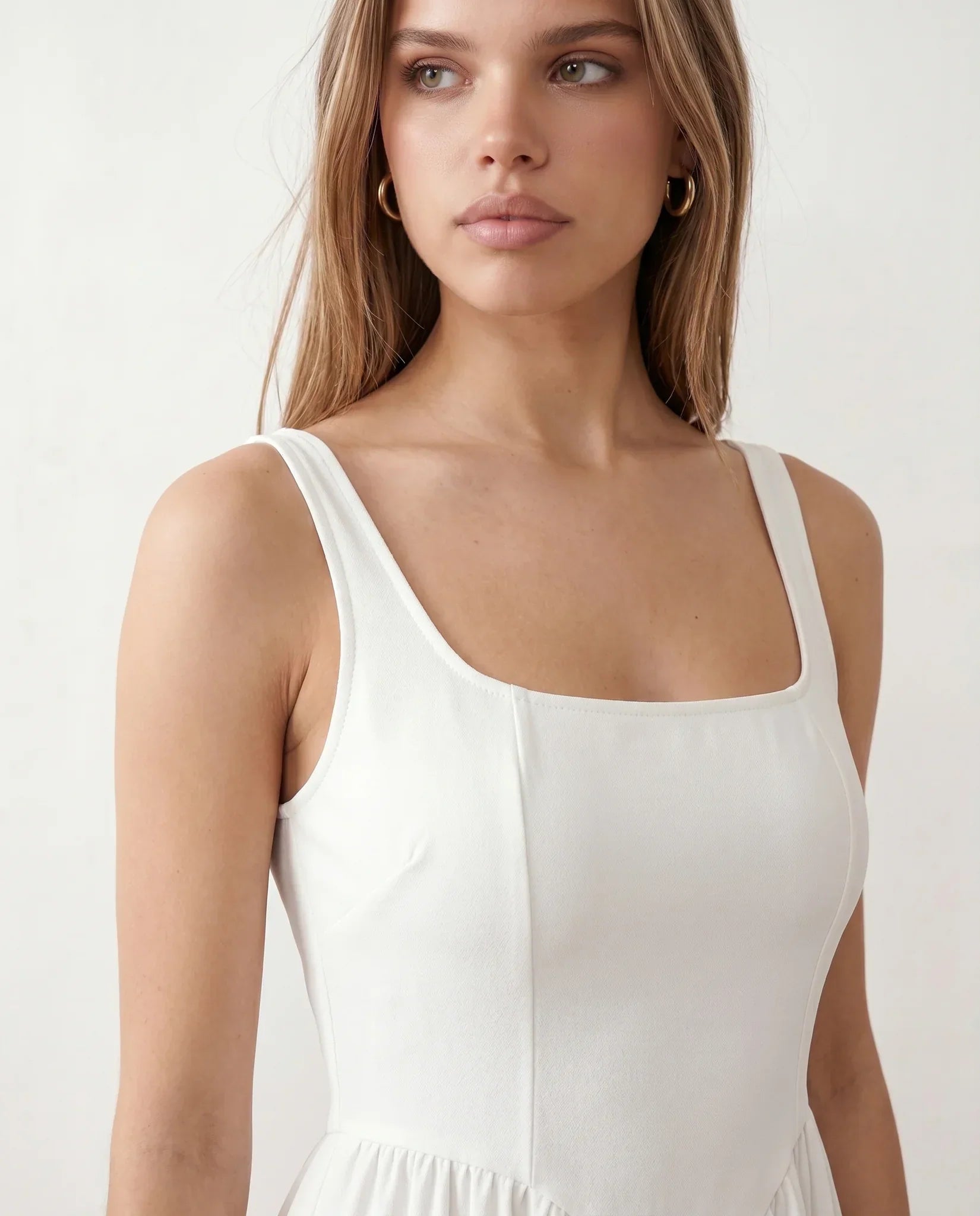 Colleen | Basque Waist A-Line Maxi Dress