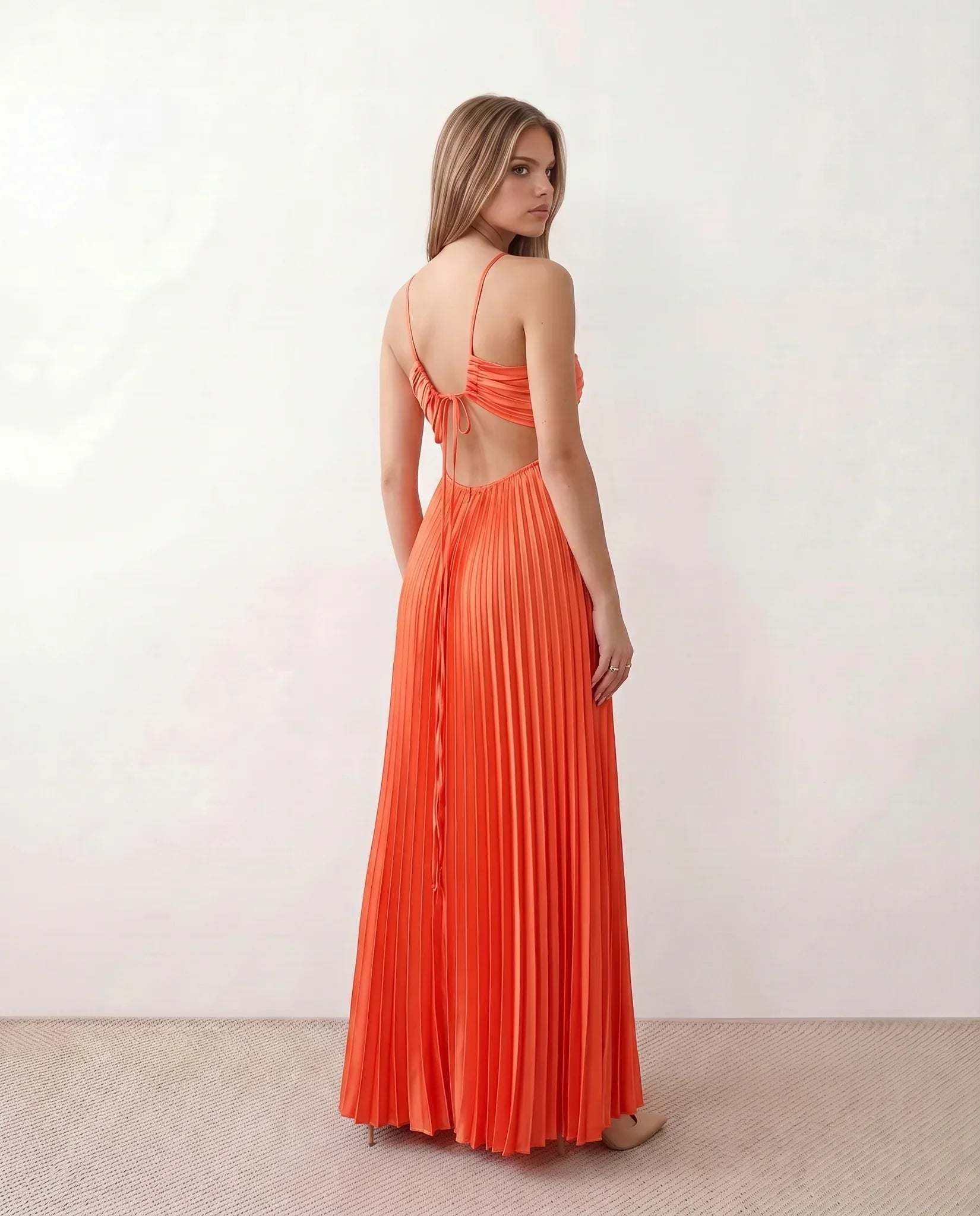 Estella | Pleated Strapless Maxi Dress