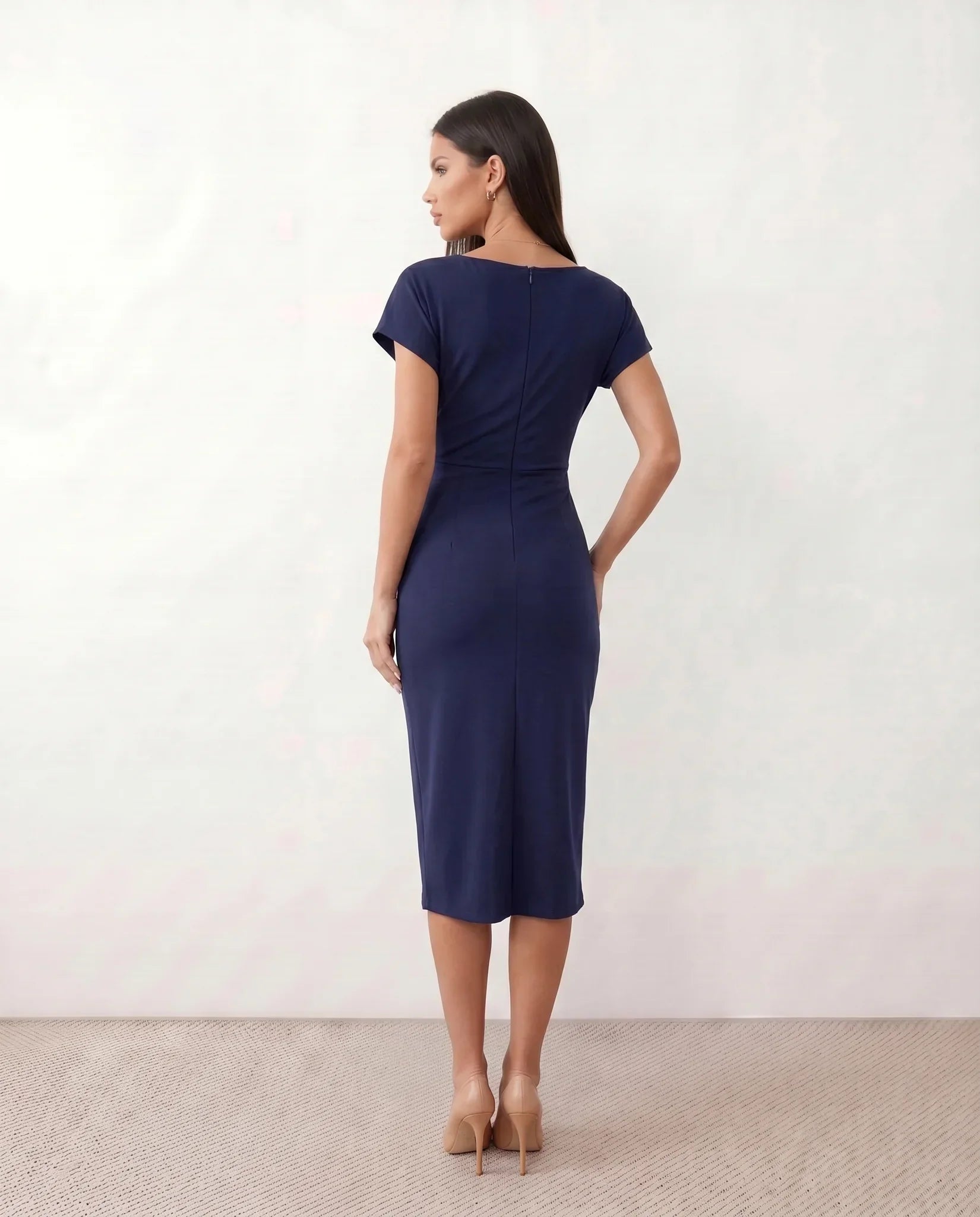 Eugenia | Draped Wrap Midi Dress
