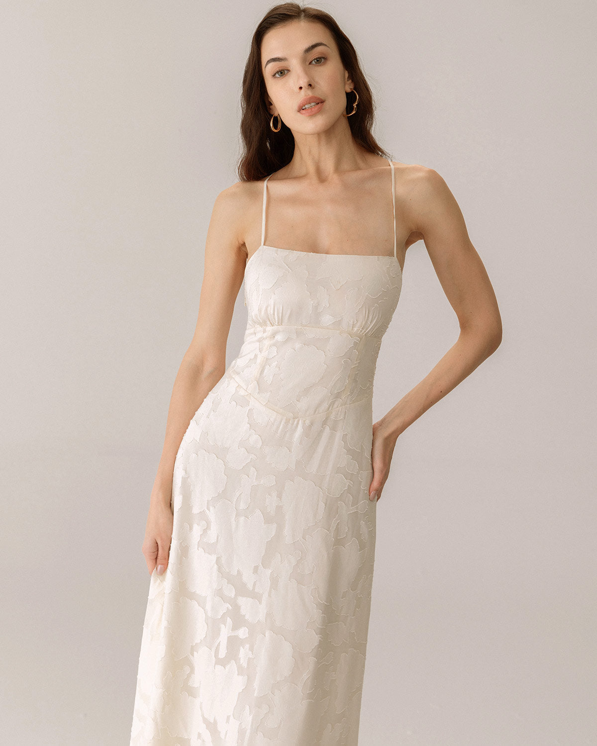 Edith | Jacquard Corset Slip Maxi Dress