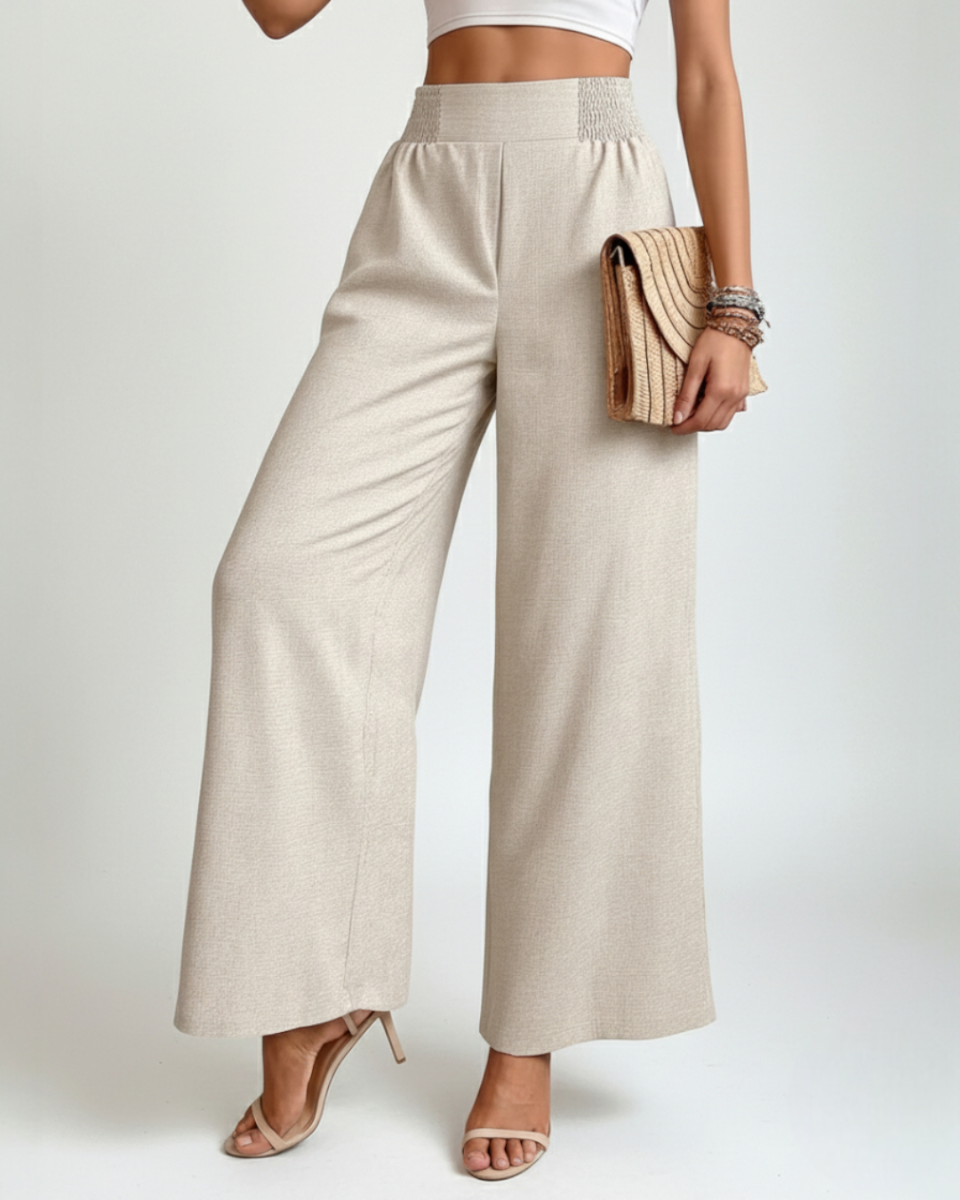 Lina | Wide-Leg Pants with Elastic Waist