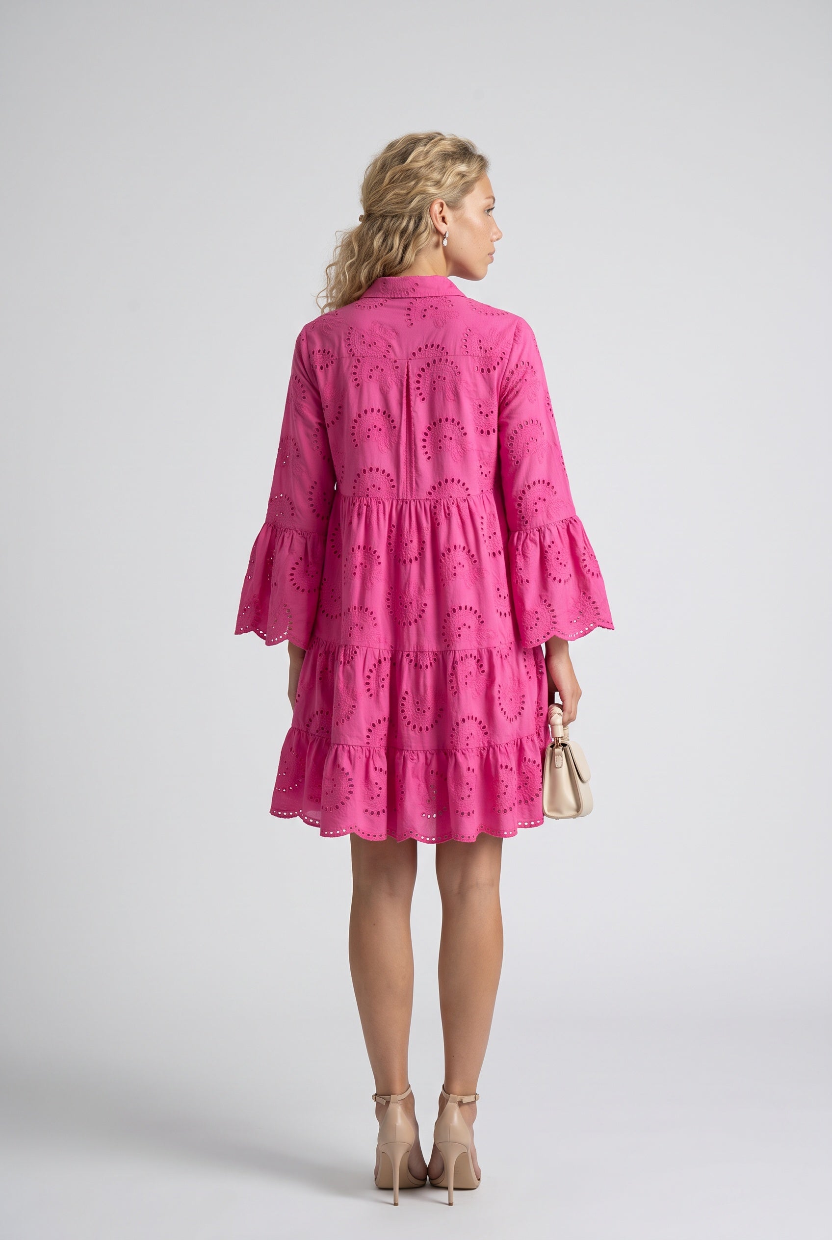 Edith | Embroidered Tiered Mini Dress