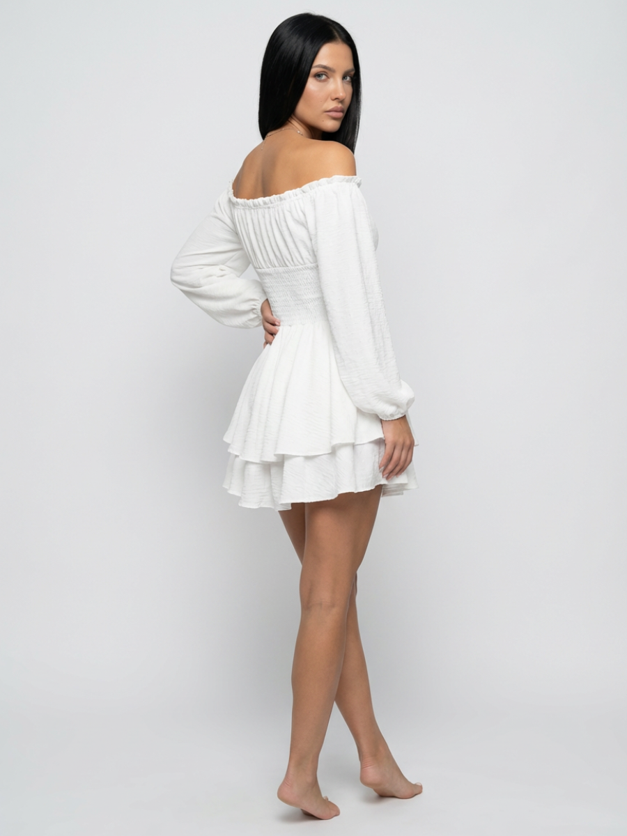 Arlena | Off-Shoulder Playsuit with Shirred Waist