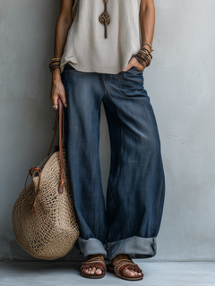 MAISIE — Slouchy Wide-Leg Denim Pants