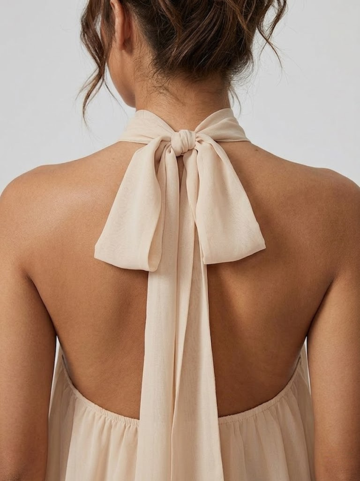 Willa | Tiered Ruffle Open Back Halter Mini Dress