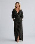 Hadley | V-Neck Wrap Linen Blend Maxi Dress