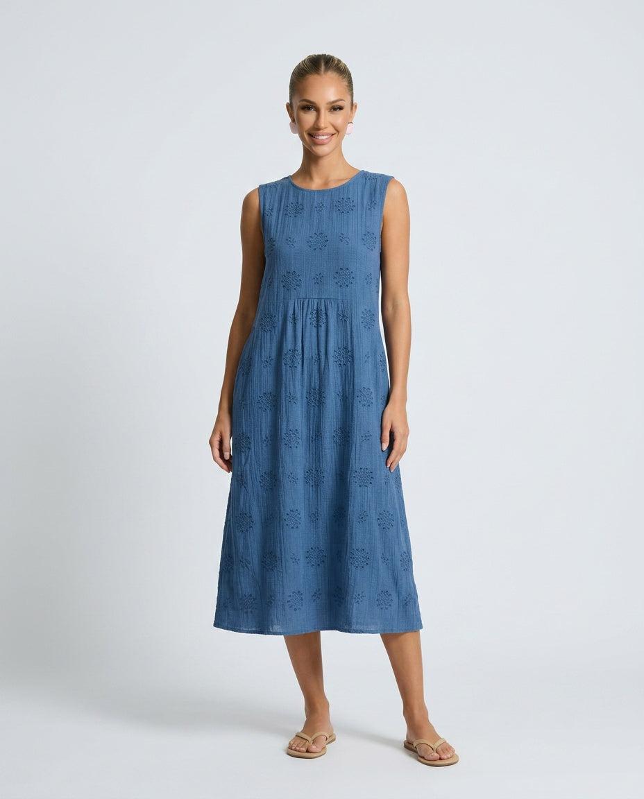 Tatum | Embroidered Midi Dress