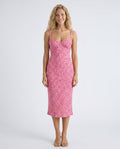 Quinn | Floral Ruffle Strap Midi Dress