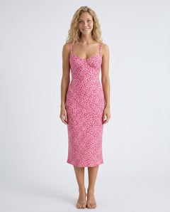 Quinn | Floral Ruffle Strap Midi Dress