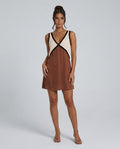 Talia | Contrasting Low-Back Mini Dress