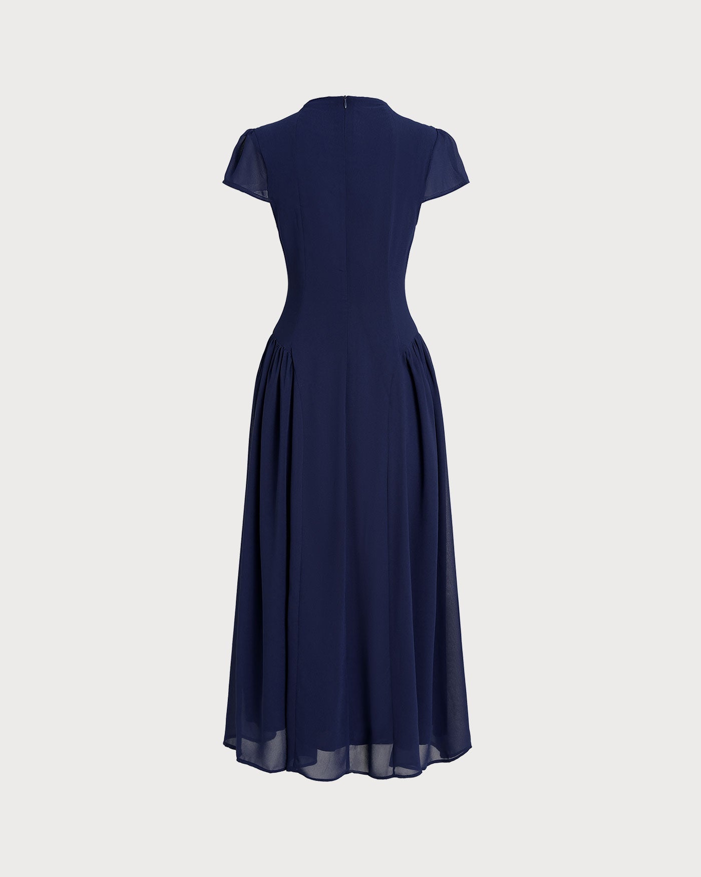 Anouk | Puffed Sleeve Blue Midi Dress