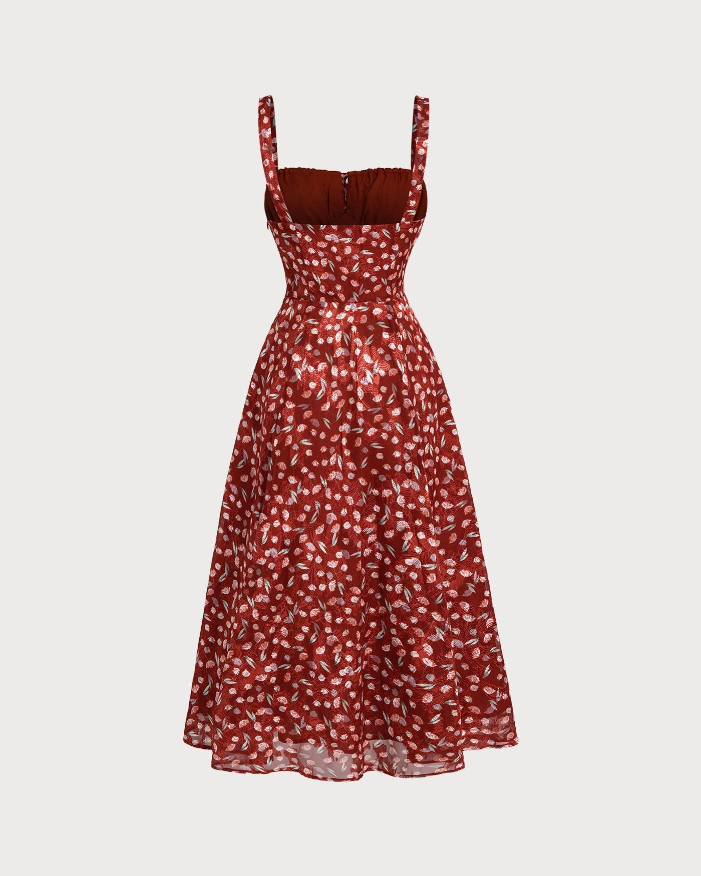 Leona | Floral Print Spaghetti Strap Midi Dress