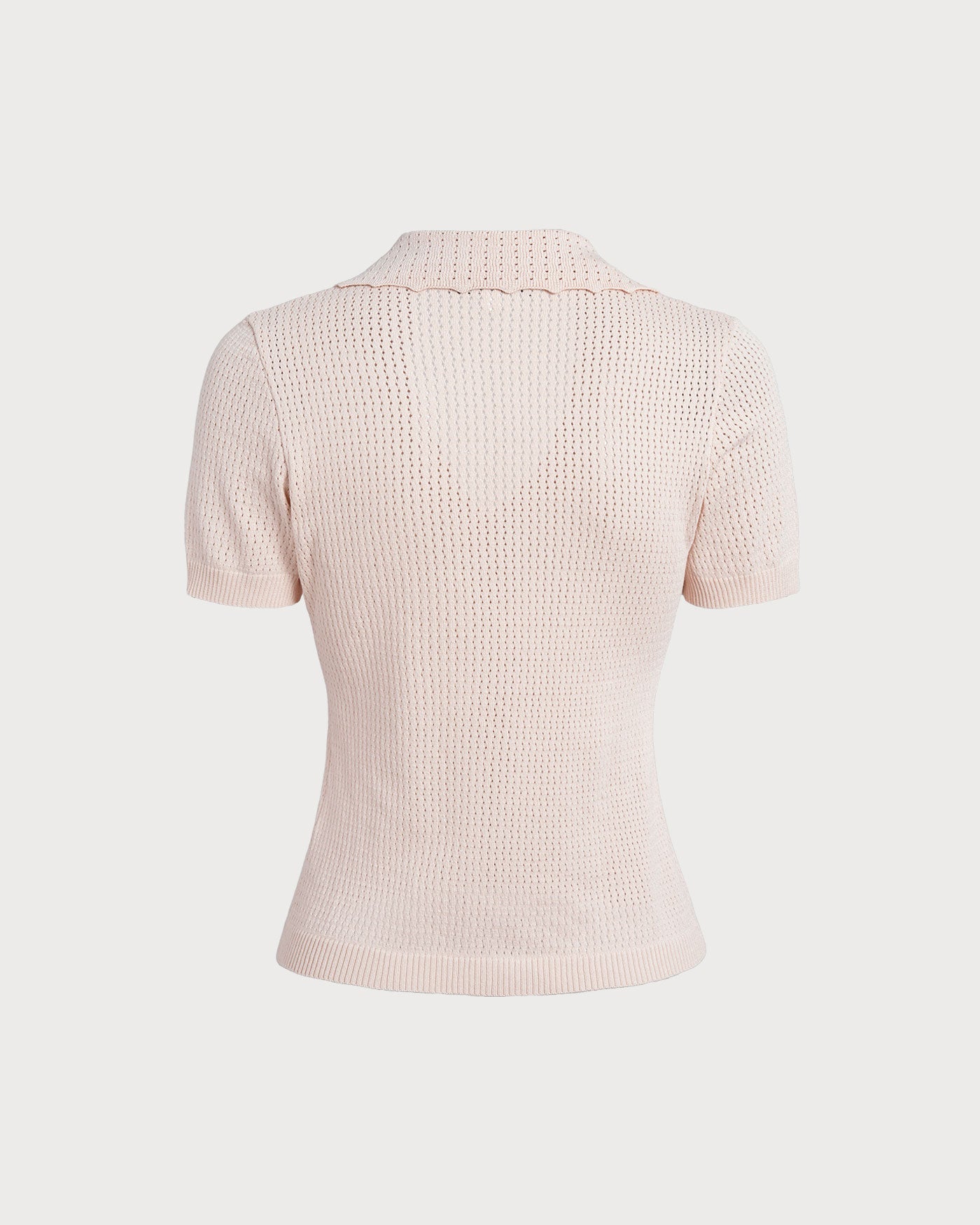 Ines | V-Neck Button Pointelle Knit Top
