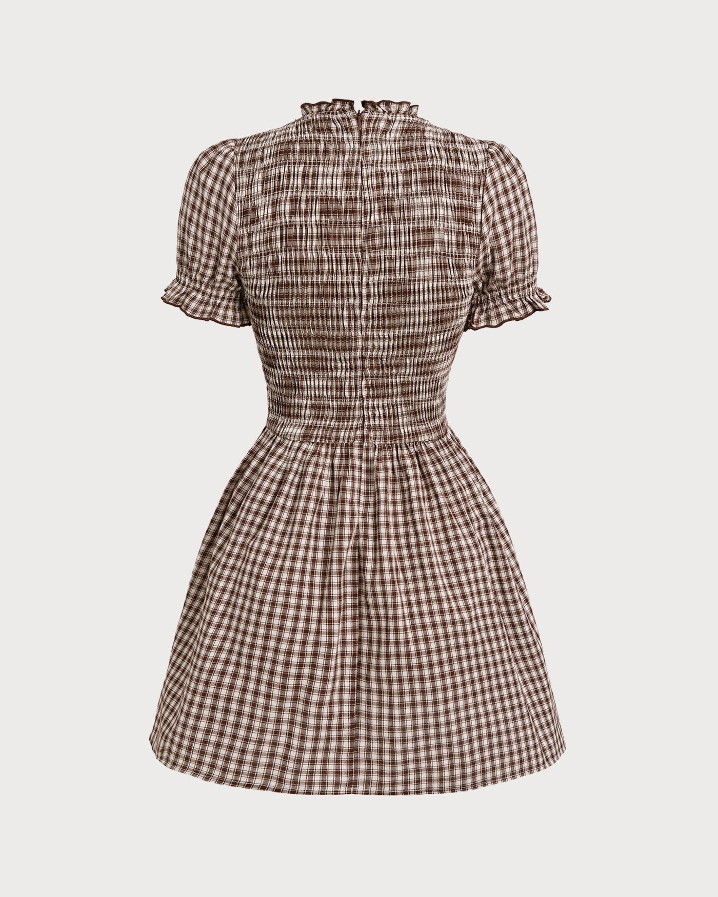 Cleo | Gingham Puffed Sleeve Mini Dress