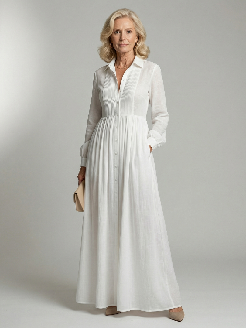 Lorena | Soft Flow White Maxi Dress