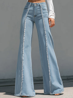 LOTTIE — Flared Raw-Edge Jeans