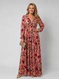 Frankie | Floral Print Long Sleeve Tiered Maxi Dress