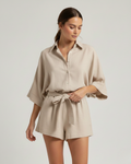 Malia | Cotton Playsuit with Tie Waist