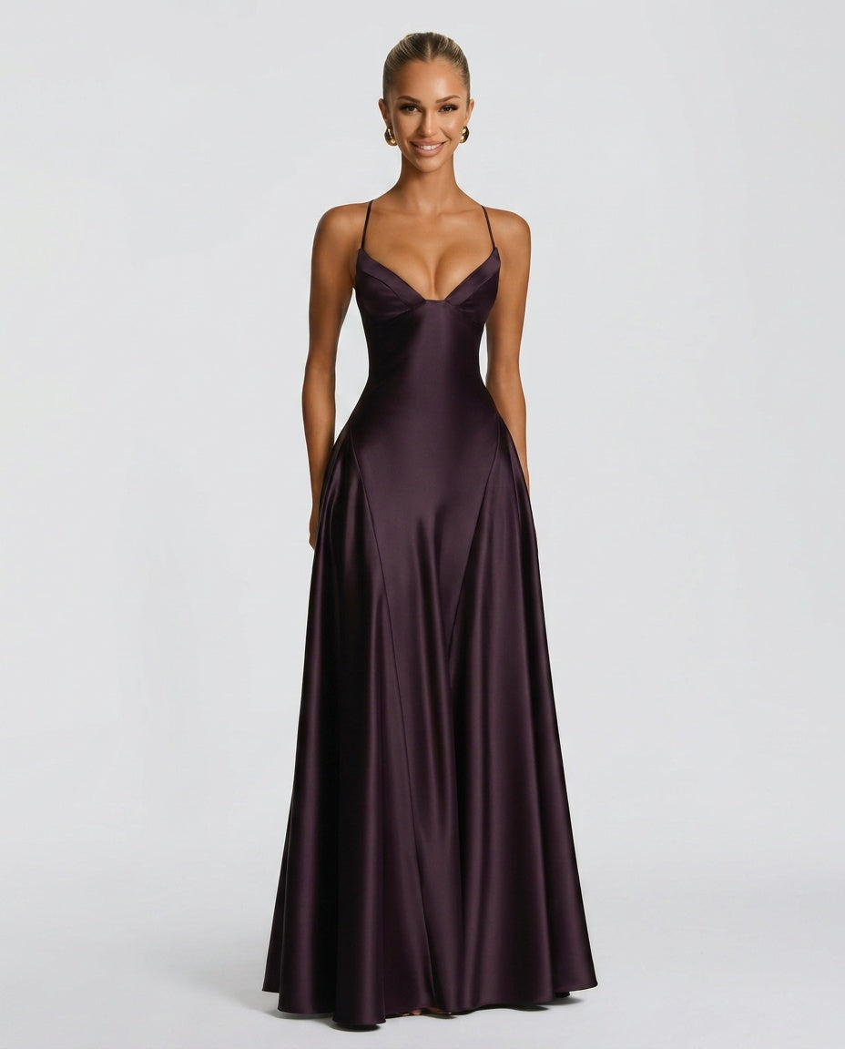 Mira | Ruched Spaghetti Strap Maxi Dress