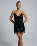 Talise | Tassel V-Neck Slip Mini Dress