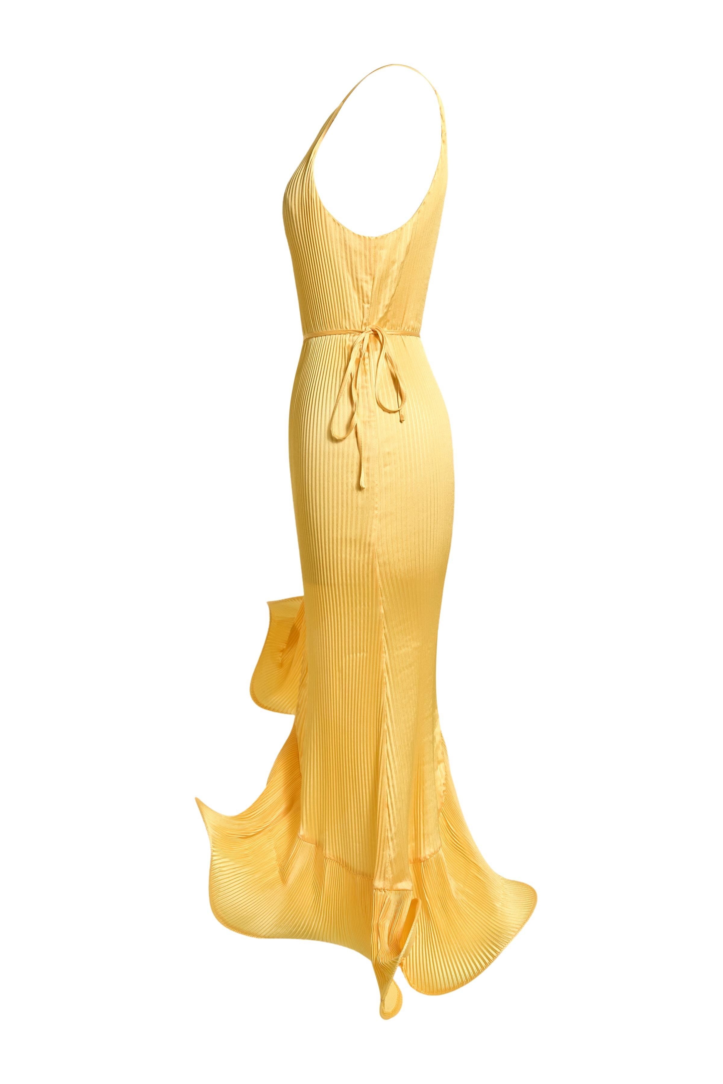 Fleuret | Spaghetti Strap 3D Ruffle Hem Midi Dress